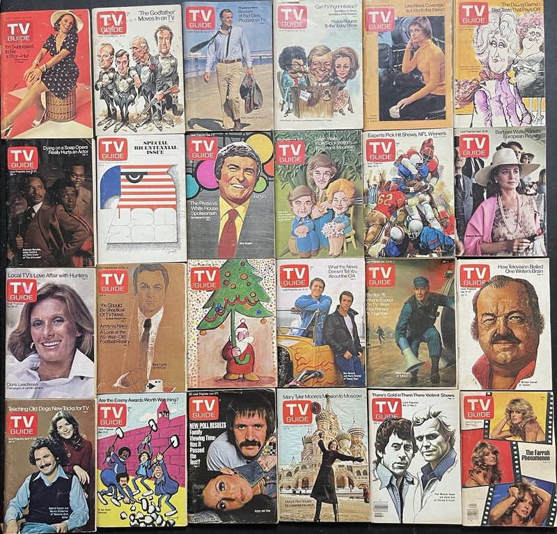 TV Guide lot of 24 1974-1977 Eastern New York State edition 