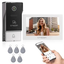 TMEZON Wired Monitor Video Doorbell Home IntercomEntry System with 2-Way Audio