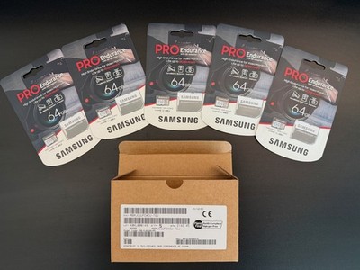New 5-Pack Samsung 64GB PRO Endurance MicroSDXC UHS-I 4K Ultra HD Memory Card