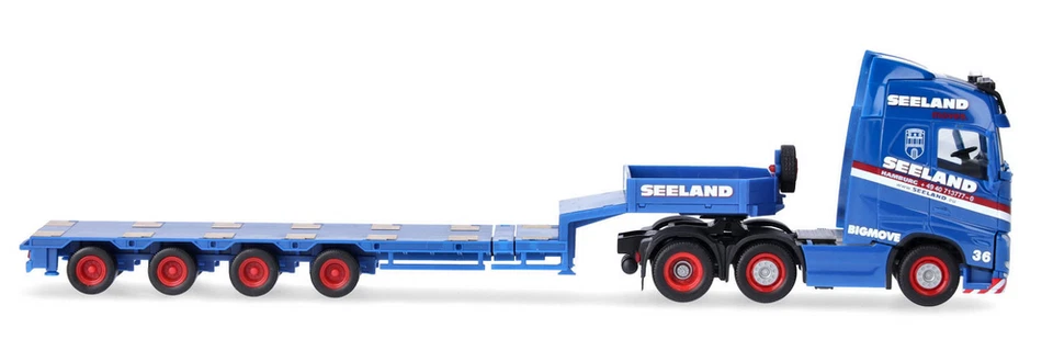HERPA, VOLVO FH 6x2 con pianale ribassato a 4 assi SEELAND, 1/87,  HER319805 - Immagine 4 di 4