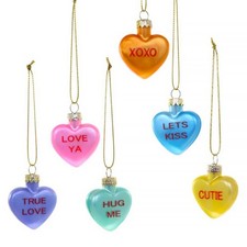 Conversation Heart Ornaments Set/6
