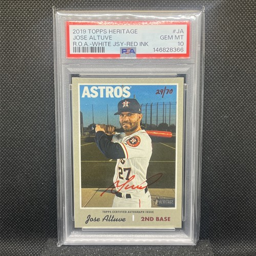 2019 Topps Heritage Jose Altuve Real One Autograph Red Ink PSA 10 HOUSTON ASTROS