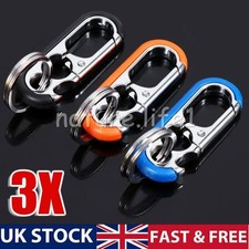 Keyring Buckle Belt Clip Snap Hook Keychain Large Clasp Key Holder Double Ring U