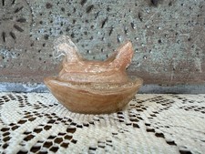 Peach Swirl Glass Mini Hen On A Nest, Salt di...
