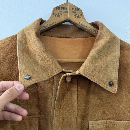Vintage Brown Suede Leather Jacket Size 40 Western (RRL STYLE) Made In Hong Kong image 7