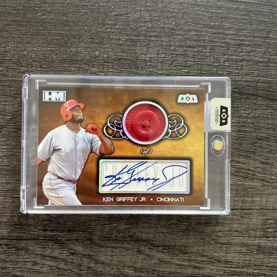 2016 Hits Memorabilia Jogo Usado Botão Autógrafo Ken Griffesy Jr 1/1! Cartão personalizado - Imagem 2 de 4