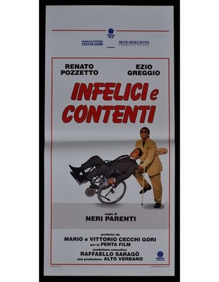 Locandina INFELICI E CONTENTI Ezio Greggio Renato Pozzetto Neri Parenti B271