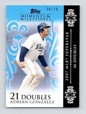 ADRIAN GONZALEZ 2008 Topps Moments & Milestones #105-21 Blue #'d 06/10 - PADRES