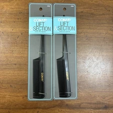 2 Conair Lift&Section Tail Comb Black #93505Z