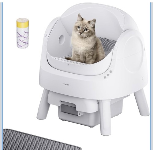 Open-Top Self-Cleaning Cat Litter Box, Automatic Litter Box For Multiple Cats