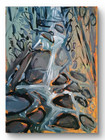 Original acrylic painting 12 x 16 inch canvas, Rocks In Stream 2