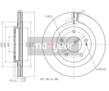2pcs brake disc Maxgear 19-2445 for Mitsubishi