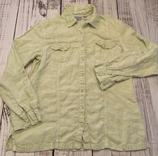 Chico's Medium Green Check Button Front Shirt Long Sleeve Women Chico's 1 (spot)