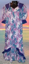 Vintage 1960s-70s Hawaiian Ruffled Muu-muu Dress Made by "Good Times" Excellent