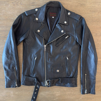 PeleCheCoco Reworked Genuine Soft Leather Biker Moto Jacket-Black-Sz XS RRP $310