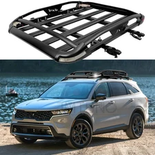 For Kia Sorento 50" Roof Rack Cargo Basket Luggage Carrier Crossbars w/ Lights