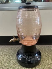 1920s Mission Orange Soda Syrup Dispenser Pink Depression Glass