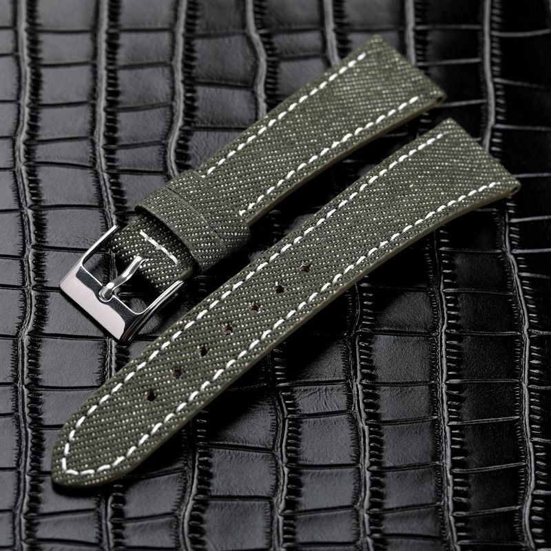 Handmade Denim Genuine Leather Watch Band Soft Strap 18 19 20 21 22mm Bracelet