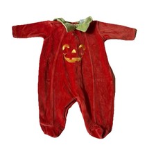 Vintage Baby Pumpkin First Halloween Jack O Lantern One Piece Costume Sz 3 Month