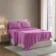 Nestl Short Queen Sheet Set - 1800 Ultra-Soft Microfiber - Double Brushed - D...
