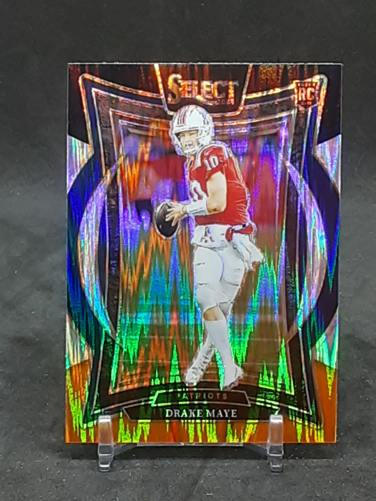 DRAKE MAYE 2024 SELECT CONCOURSE BLACK & ORANGE SHOCK ROOKIE PATRIOTS QQ
