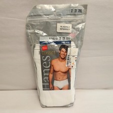 Vintage Men's Hanes Classics Big Man Full-Cut Briefs 2006 100 Cotton White 2X
