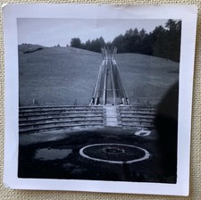 Vtg Photo Tepee Outdoor Stadium Mountain Event Space B&W 3.5" x 3.5"