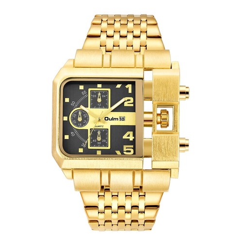 OULM Stylish Dress Watch Gold Stainless Steel with Date & 3 Decoration Subdials - Picture 2 of 16