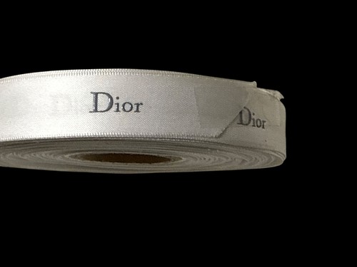 Rollo de cinta de satén blanco Dior de 1 pulgada de ancho con logotipo impreso 50M un carrete nuevo - Imagen 4 de 4