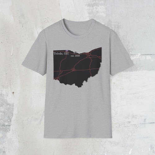 Camiseta Toledo OH Mapa, Camiseta Informal Unisex, Regalo Ohio, Recuerdo de Viaje, Ohio - Imagen 6 de 19