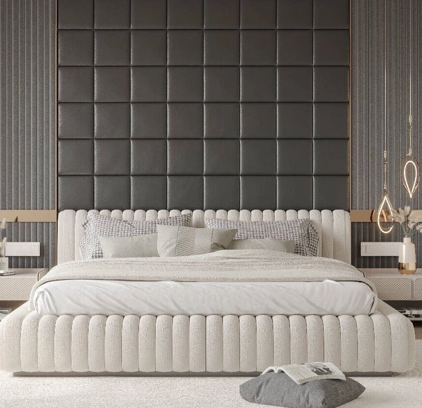 Panel de Pared DORMITORIO 12X12" KING QUEEN Cabecero Tapizado Panel Suave Extraíble Foto 2 de 4