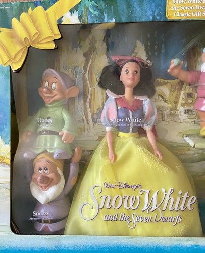 Rare VINTAGE 1993 Walt DISNEY New in Box SNOW WHITE & the SEVEN DWARFS Gift SET - Picture 11 of 12
