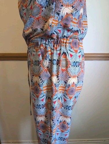Mono ZARA 'Trafaluc' para mujer talla grande ~ naranja/azul estampado mandala - Imagen 11 de 14