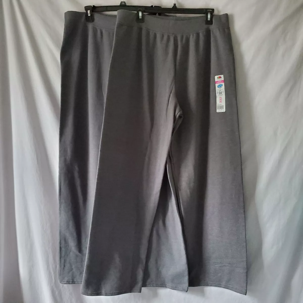 2 Pair Fruit of the Loom Womens XL Gray Sweatpants Extra Large Jogging Charcoal