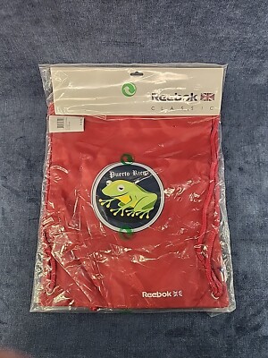 Reebok Classic Puerto Rico Coqui Frog Red Carry Sack Drawstring Gym Bag NEW u-4A