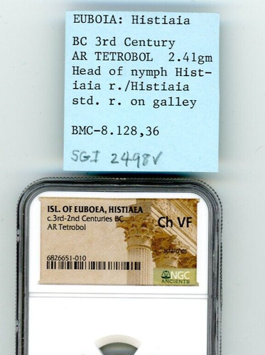 Isla de Eubea Histiaea siglos III-2 aC ar Tetrobol NGC Ch en muy buen estado - Imagen 3 de 3
