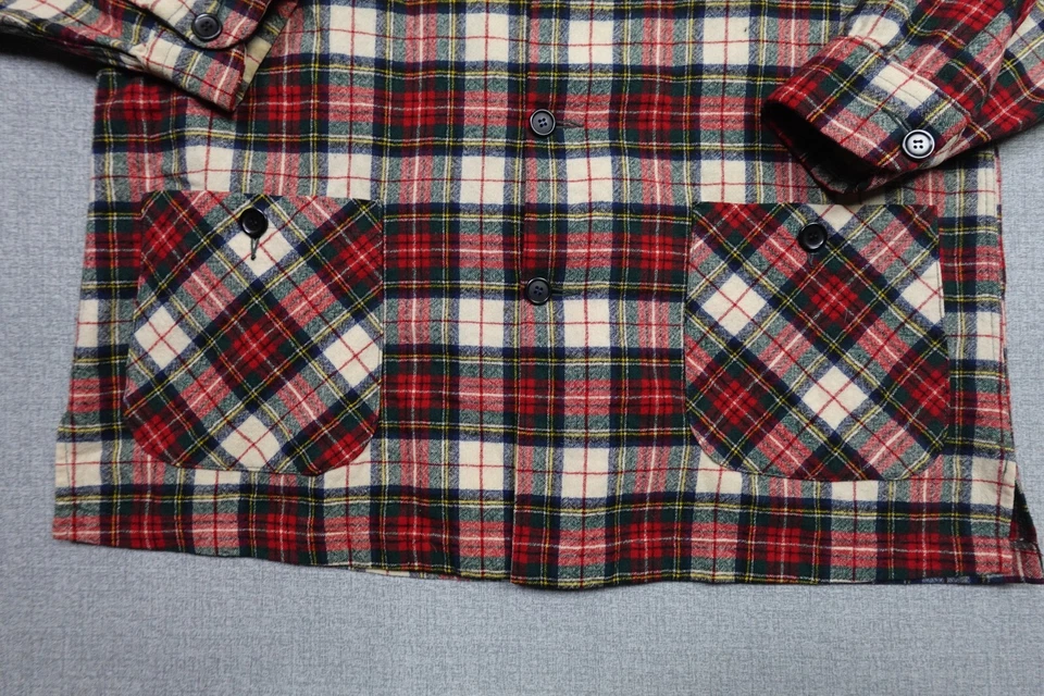 Vintage Pendleton Wool Jacket Mens XL Red Plaid 80s Button Lumberjack Outdoors - Image 3 of 4