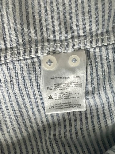 HERITAGE REPORT Collection Men’s Shirt Top Striped Slim Fit Button Up Sz L - Picture 15 of 18