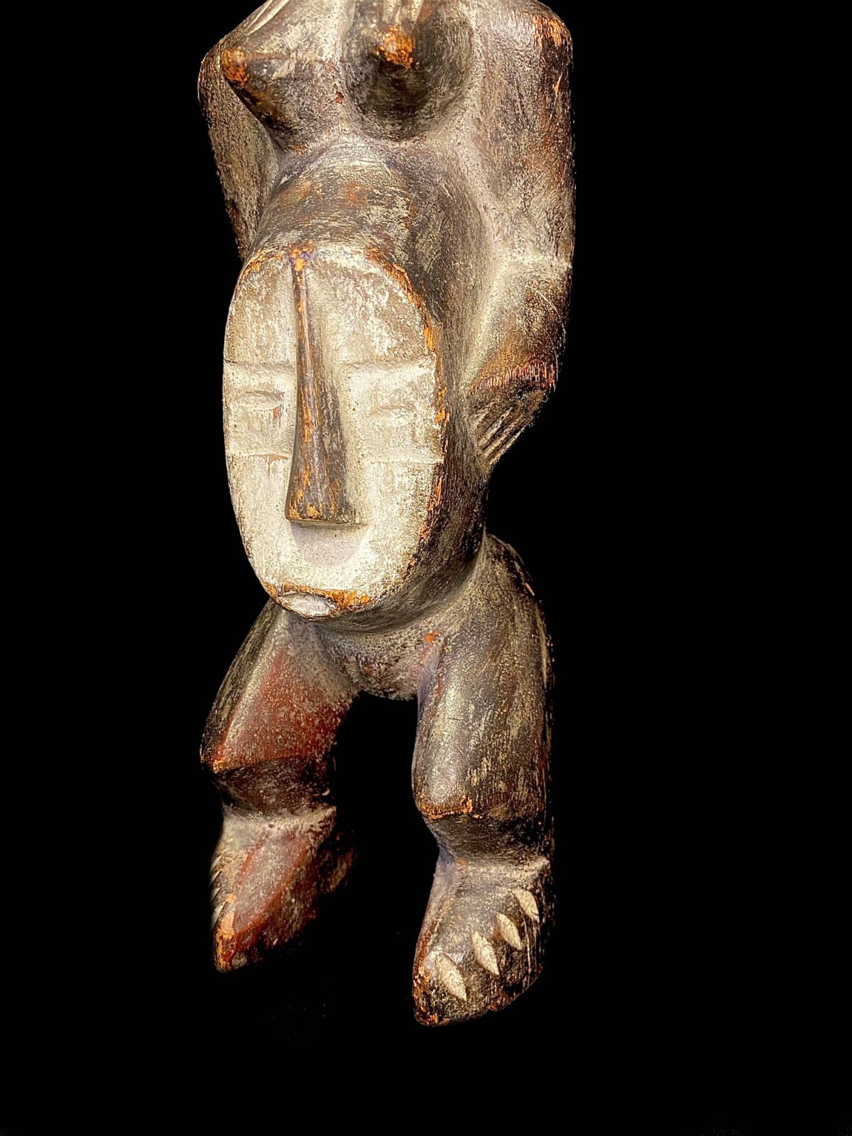 Figurine tribale africaine statue en bois sculpté bois tribal Lega Sakimatwematwe -6540 - Photo 15 sur 24