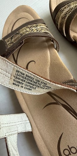 Abeo Brynn braune Damen-Freizeitsandalen Bio-System Tiermotiv Leder Größe 10N - Bild 4 von 10