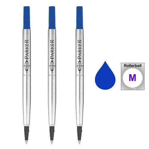 3 piezas Recargas de tinta Parker 0,7 mm ajuste azul medio bolígrafo urbano Soneto IM