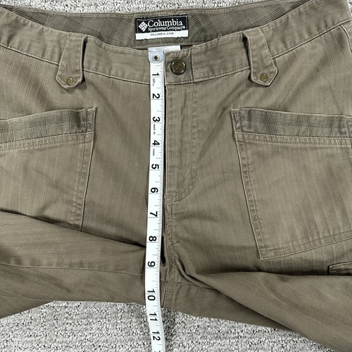 Columbia Pants 12 Short 12S Tan Straight Leg Cargo Zip Pocket Mid Rise Womens - Picture 9 of 15