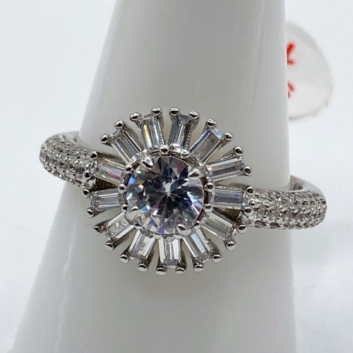 Bomb Party Ring RBP5486 Here Comes The Sun Diamond CZ Size 10 Rhodium Plating - Picture 2 of 5