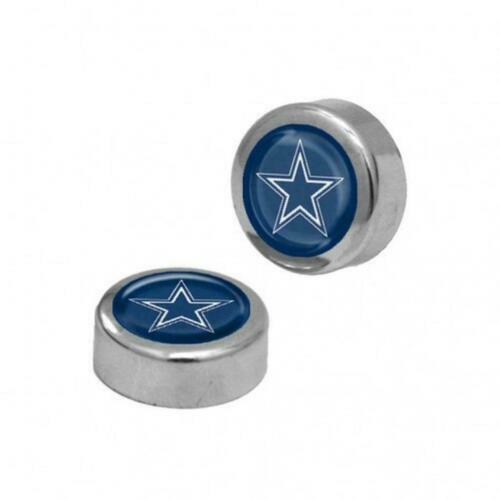 Chrome Football License Plate frame screw caps Bolt Cover Two Piece set - Picture 24 of 37