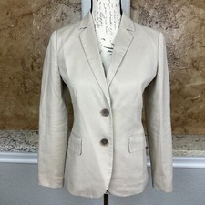 J. Crew Blazer Jacket Womens 0 Single Breasted Beige Career Business Office