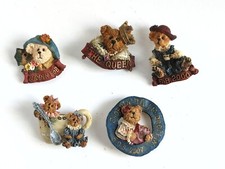 Boyds Bears and Friends Pins set of 5 90s-2000s FOB Brooch Queen ShoppingVintage