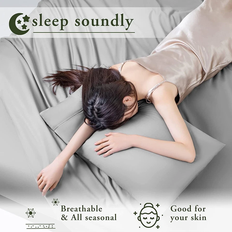 X2 PACK Juego de Sábanas 4 Piezas 100% Algodón Egipcio Comodidad 1000 Unidades LBRO2M-GRIS Foto 4 de 4