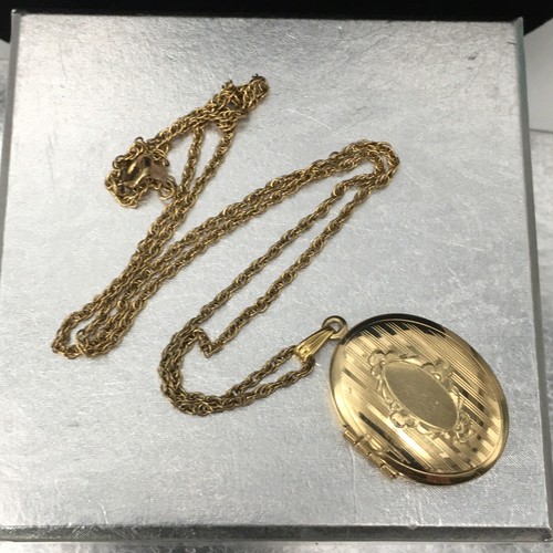 VTG LF Locket Gold Filled Pendant Necklace Oval Engraved - Picture 13 of 22