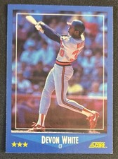 1988 Score Devon White Baseball Card #212 Angels OF VG O/C