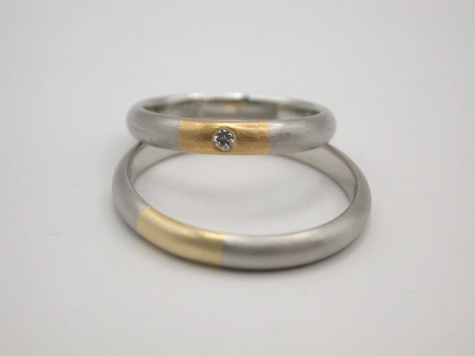 feine Trauringe Platin 950 / Gold - ungetragen - Bild 2 von 4